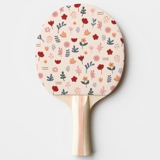 Moderne Cute Aesthetic Flower Pattern Tafeltennisbatje (Voorkant)