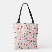 Moderne Cute Aesthetic Flower Pattern Tote Bag (Achterkant)