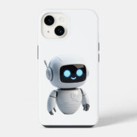Moderne Cute AI Robot Minimalistische Witte iPhone