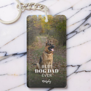Moderne Cute Beste Hond Papa Ooit Gepersonaliseerd Sleutelhanger