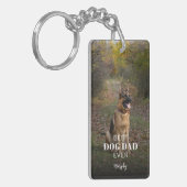 Moderne Cute Beste Hond Papa Ooit Gepersonaliseerd Sleutelhanger (Voorkant Links)