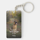 Moderne Cute Beste Hond Papa Ooit Gepersonaliseerd Sleutelhanger (achterkant)