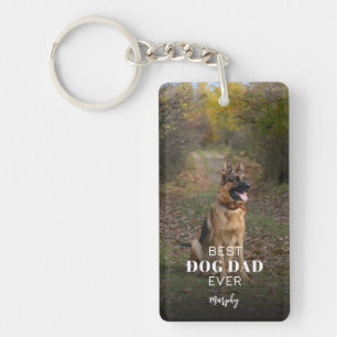 Moderne Cute Beste Hond Papa Ooit Gepersonaliseerd Sleutelhanger