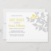 Moderne Cute Bird Baby Shower-uitvindingen Kaart (Voorkant)