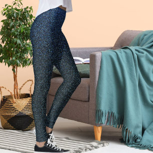 Moderne Cute Blauwe Glitter Glanzende Patroon Kers Leggings
