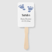 Moderne Cute Blue Baby Footprint Handwaaier (Voorkant)