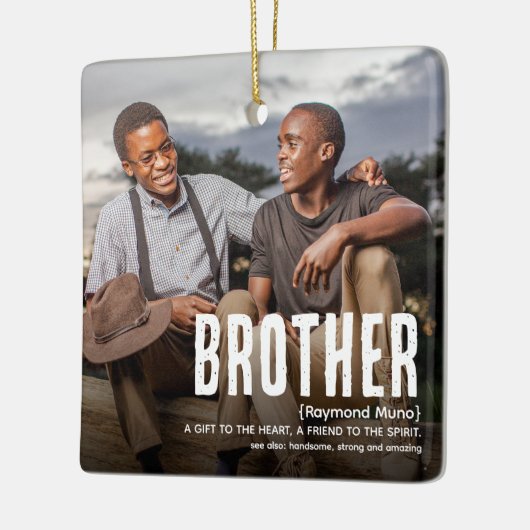 Moderne Cute BROTHER Definition 2 Foto Kerstmis Keramisch Ornament (Links)