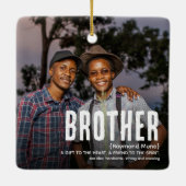 Moderne Cute BROTHER Definition 2 Foto Kerstmis Keramisch Ornament (Achterkant)