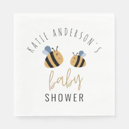Moderne Cute Bumblebee Baby shower Party Servet