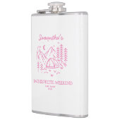 Moderne Cute Camping Bachelorette Feest Natuur Heupfles (Links)