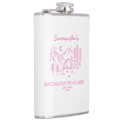 Moderne Cute Camping Bachelorette Feest Natuur Heupfles (Rechts)