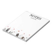 Moderne Cute Cat Kitten Calligraphy Script Notitieblok (Linkerzijde)