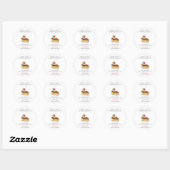 Moderne cute chocolade bakkerijdozen ronde sticker (Vel)