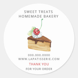 Moderne cute chocolade bakkerijdozen ronde sticker
