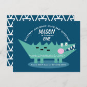 Moderne Cute Chompende Alligator Safari Verjaardag Briefkaart (Voorkant / Achterkant)