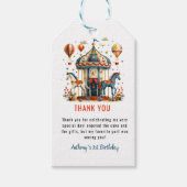 Moderne Cute Circus Carnaval Festival 1e Verjaarda Cadeaulabel (Voorkant)