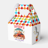 Moderne Cute Circus Kermis 1e Verjaardag Bedankdoosjes (Voorkant Zijde)