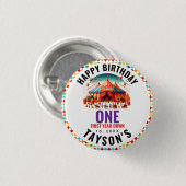 Moderne Cute Circus Kermis 1e Verjaardag Ronde Button 3,2 Cm (Voorkant /achterkant)