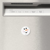 Moderne Cute Custom glimlach Snowman face Magnet (Insitu (Vaatwasser))