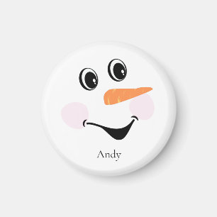 Moderne Cute Custom glimlach Snowman face Magnet