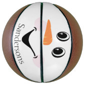 Moderne Cute Custom Sneeuwman gezicht Winterfeest Basketbal (Verticaal)
