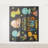 Moderne Cute Dino Dinosaur Kinderverjaardagsfeestj Wandkleed (Voorkant)