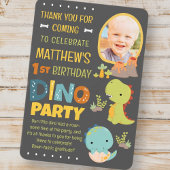 Moderne Cute Dinosaur Dino Kinderverjaardagsfeestj Bedankkaart