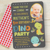 Moderne Cute Dinosaur Dino Kinderverjaardagsfeestj Bedankkaart