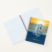 Moderne Cute Dolfijn, en Script op de Oceaan Notitieboek (Binnen)