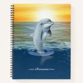 Moderne Cute Dolfijn, en Script op de Oceaan Notitieboek (Voorkant)