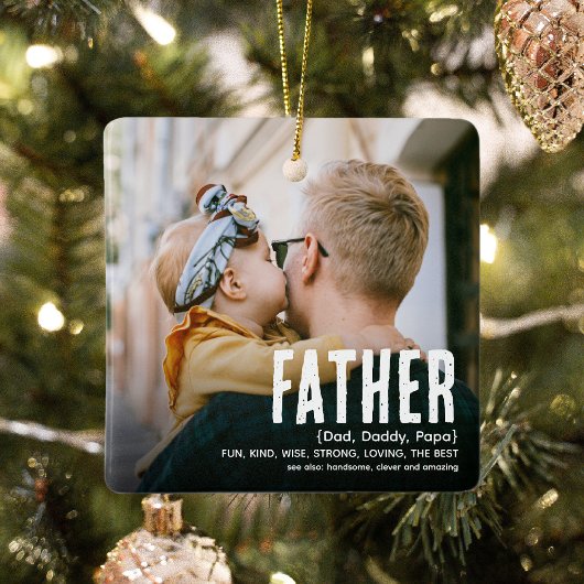 Moderne Cute FATHER Definition 2 Fotokerstmis Keramisch Ornament