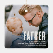 Moderne Cute FATHER Definition 2 Fotokerstmis Keramisch Ornament (Achterkant)