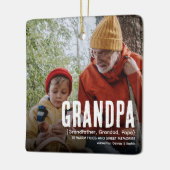 Moderne Cute GRANDPA Definition 2 Fotokerstmis Keramisch Ornament (Links)