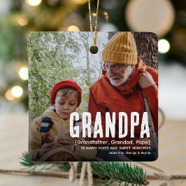 Moderne Cute GRANDPA Definition 2 Fotokerstmis Keramisch Ornament
