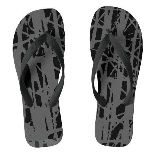 Moderne Cute Grijs & Zwart  Teenslippers (Voetbed)