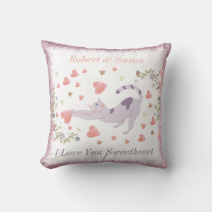 Moderne Cute Hearts Script Couple Valentijnsdag Kussen