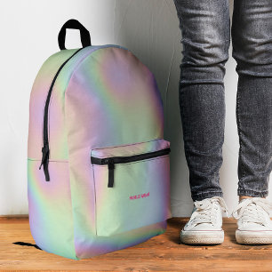 Moderne Cute Holografische Tiener Meisjesachtig Bedrukte Rugzak