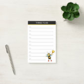 Moderne cute hommel op zwart & wit post-it® notes (Kantoor)