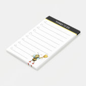 Moderne cute hommel op zwart & wit post-it® notes (Schuin)