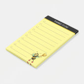 Moderne cute honingbij op zwart en geel post-it® notes (Schuin)