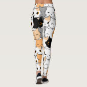 Moderne Cute Kawaii Katten Patroon Leggings (Achterkant)