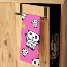Moderne Cute Kawaii Panda Roze Hartjes
