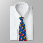 Moderne Cute Kerst Elf Patroon op Blauwe Stropdas (Gebonden)