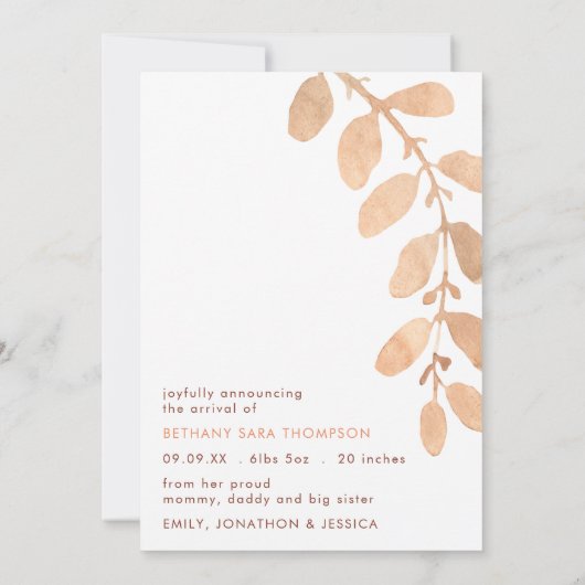 Moderne Cute Leeuwenbaby Foto Geboorte Aankondiging (Achterkant)