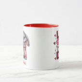 Moderne Cute Love Bunny Valentijnsdag Naam Mok (Midden)