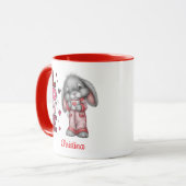Moderne Cute Love Bunny Valentijnsdag Naam Mok (Voorkant links)