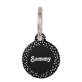 Moderne Cute Minimaal Unieke Puppy Stippenpatroon  Huisdierpenning