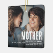 Moderne Cute MOTHER Definition 2 Foto Kerstmis Keramisch Ornament (Links)
