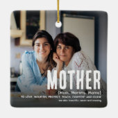 Moderne Cute MOTHER Definition 2 Foto Kerstmis Keramisch Ornament (Achterkant)
