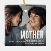 Moderne Cute MOTHER Definition 2 Foto Kerstmis Keramisch Ornament (Voorkant)